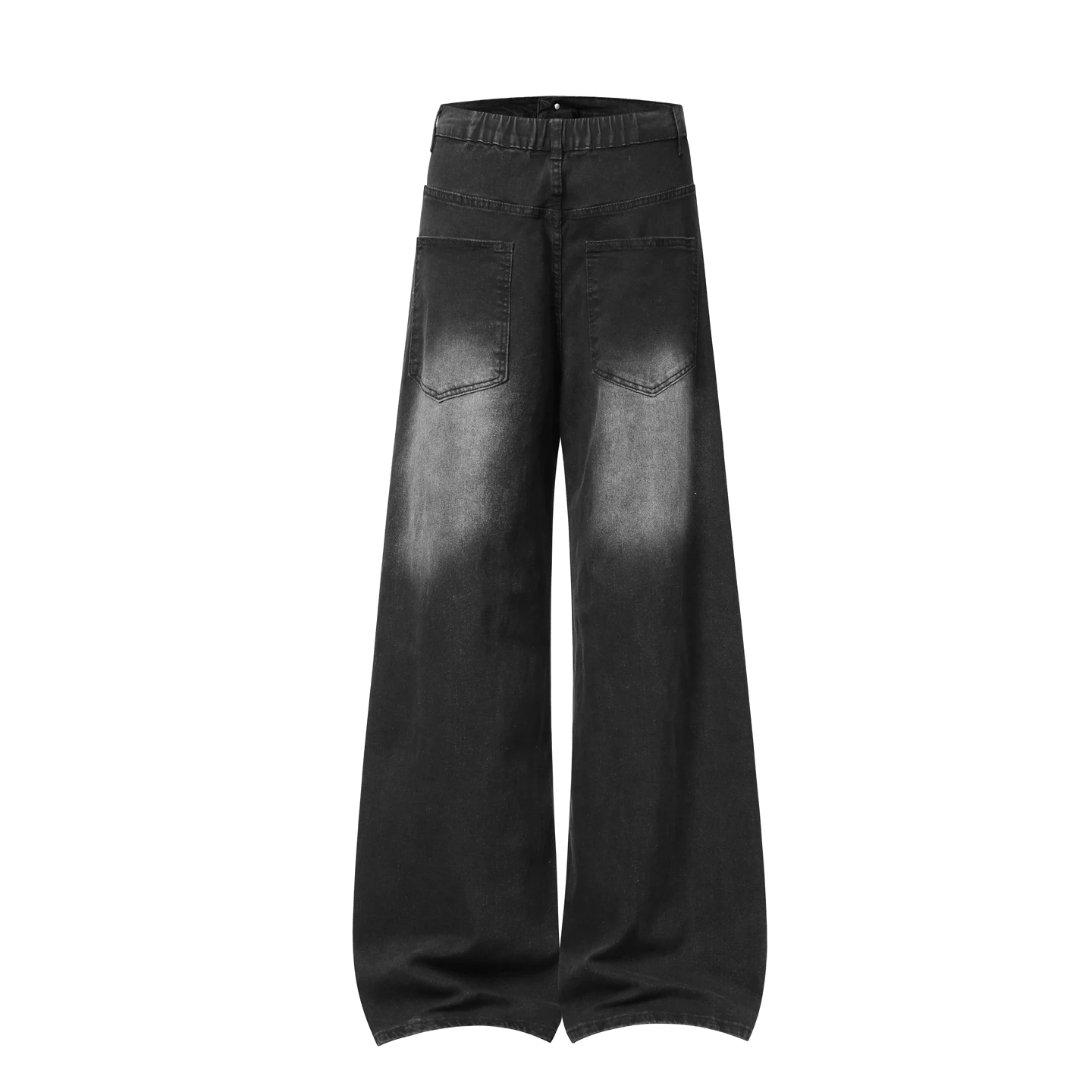 American Retro Washed Blue Jeans Men's Spring and Summer New Loose Straight Wide-leg Pants Casual Trousers