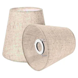 2pcs Cloth Lampshade Replacement Premium Material Gentle Light Eye Friendly Room Decoration Bedside Table Lamps