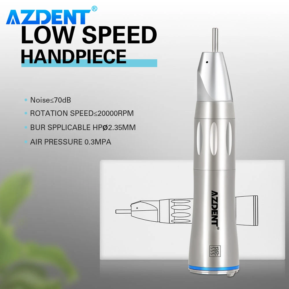 

AZDENT Dental 1:1 LED Straight Nose Low Speed Handpiece Optic Fiber HP 2.35 Surgical Dentistry Tools for Dentists