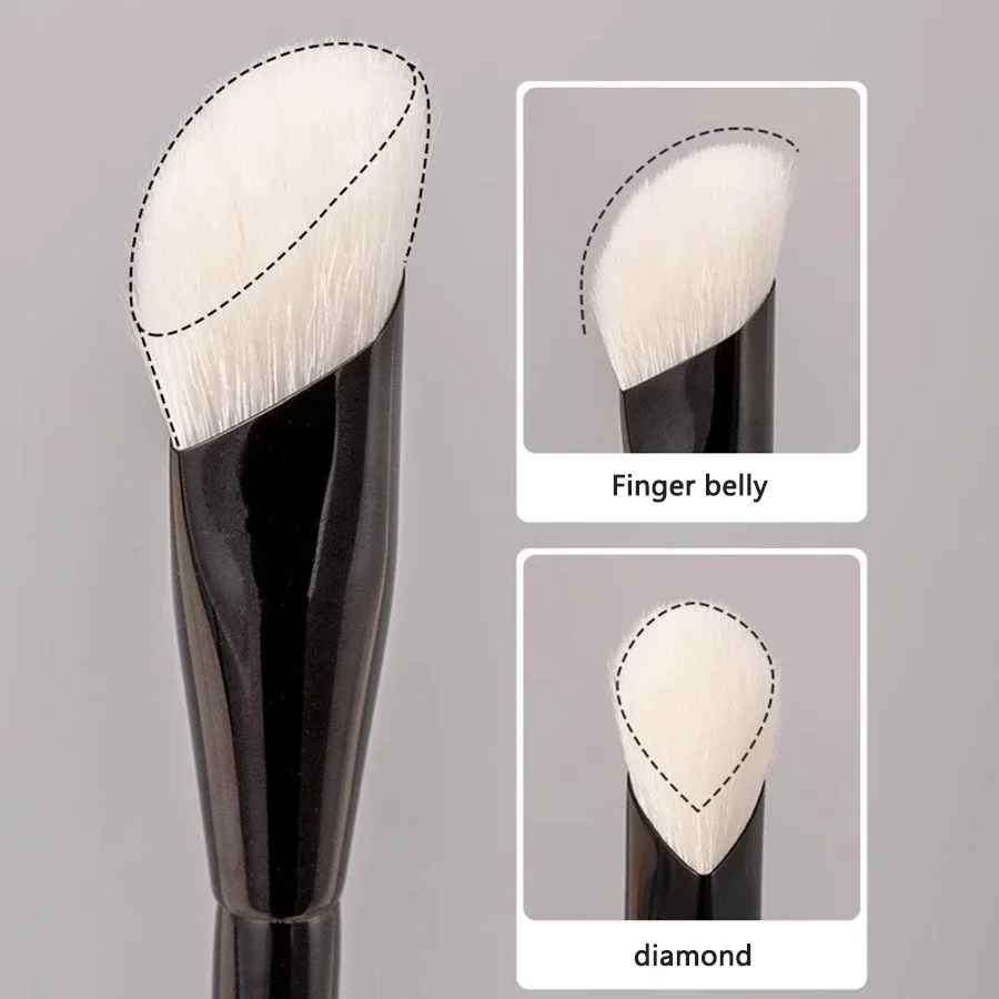 1pcs Goat Hair Diamond Shaped Thumb Concealer Makeup Brush Finger Pulp Concealer Brush Black Eye Circle Tear Ditch Makeup Tool