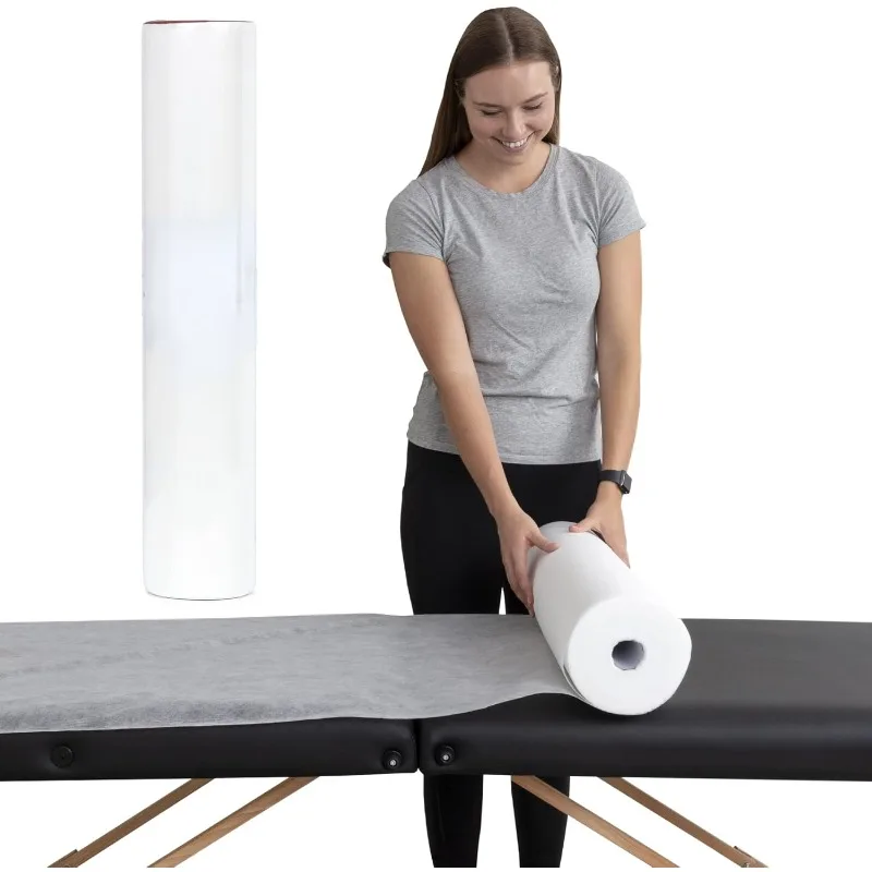 Disposable Massage Bed Cover - 60 Sheets Per Roll, Non-woven Disposable Material - Ideal for Spa, Massage Table