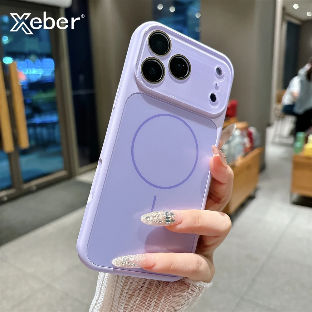 Original Glas Matte Objektiv Schützen Fall Für iPhone 17 16 15 14 13 Pro Max Für Magsafe Drahtlose Aufladen Stoßfest Funda Abdeckung