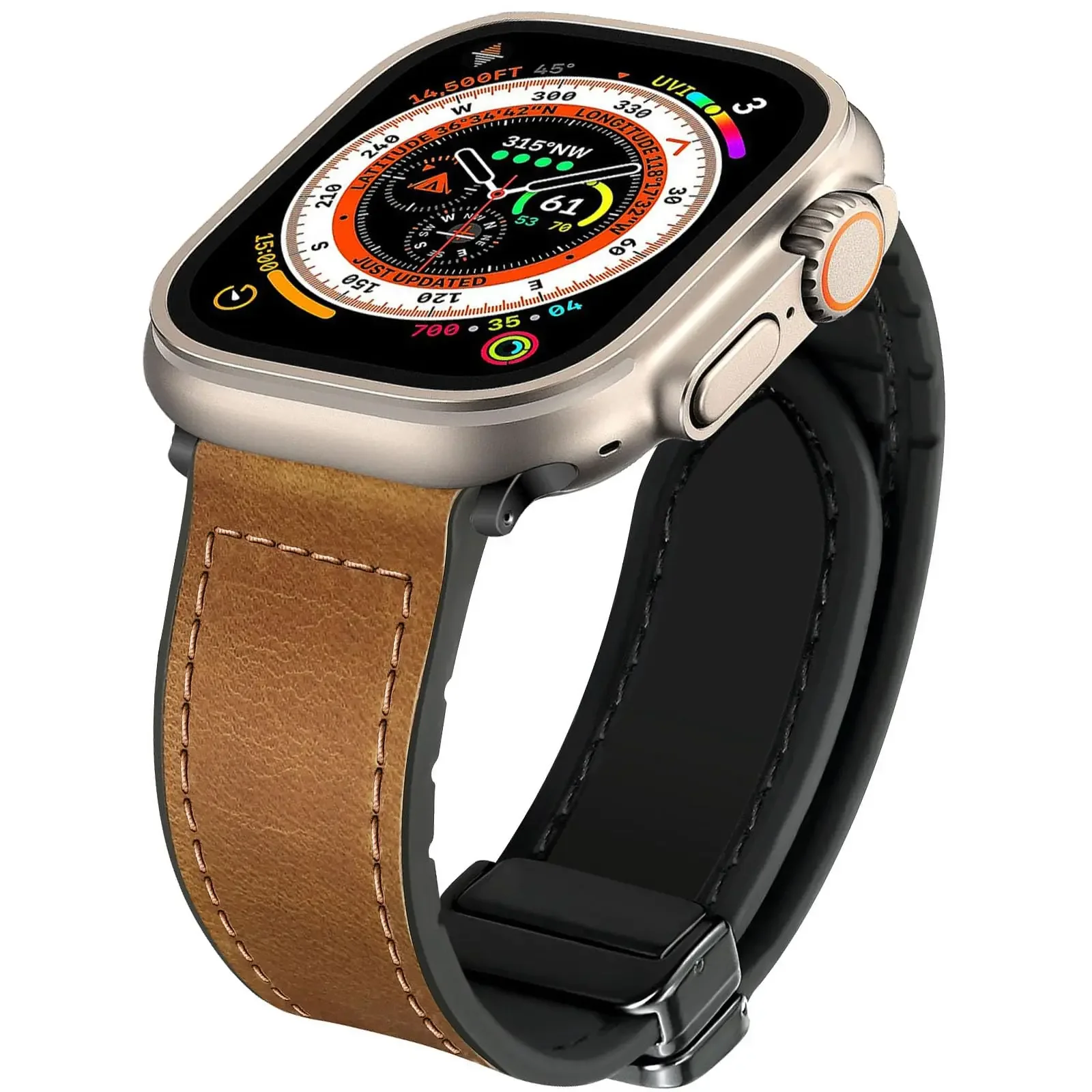 Correa de cuero para Apple Watch, pulsera de silicona de 49mm, 44mm, 45mm, 42mm, 40mm, 38mm, 41mm, iWatch ultra 2 Series 9 8 7 SE 6 5