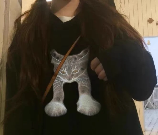 Retro Hooded New Hoodie for Women in Autumn and Winter  with Plush and Lazy Style  Thick Coat  Loose Top