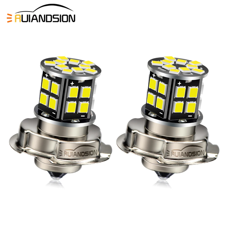 

2pcs 5W 10-80V P26S Led Motorcycle Headlight Bulbs 2835 30 SMD Moto 600LM Scooter ATV Motorbike Light Cool White