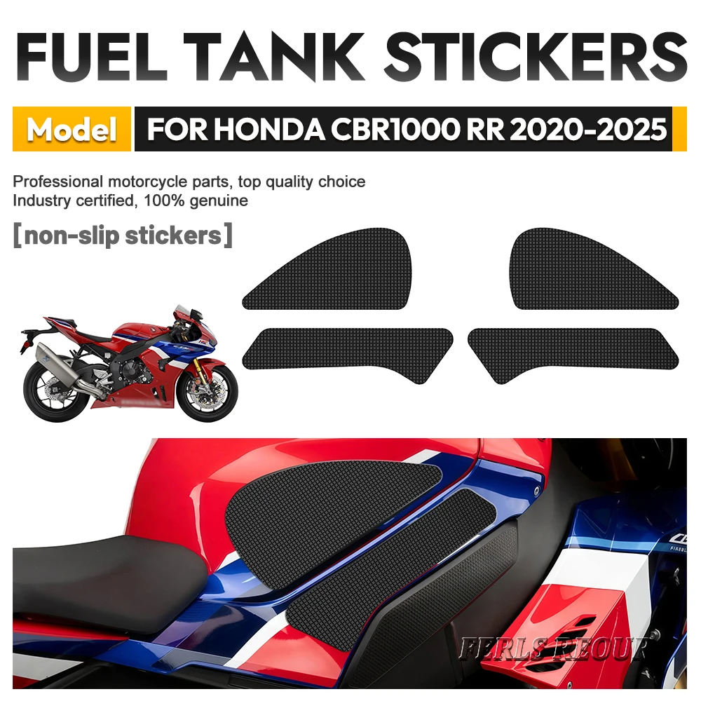 Fuel tank anti-slip sticker, fuel tank traction pad, 3D mesh texture, 3M silicone, suitable for Honda CBR1000RR 2020-2025.
