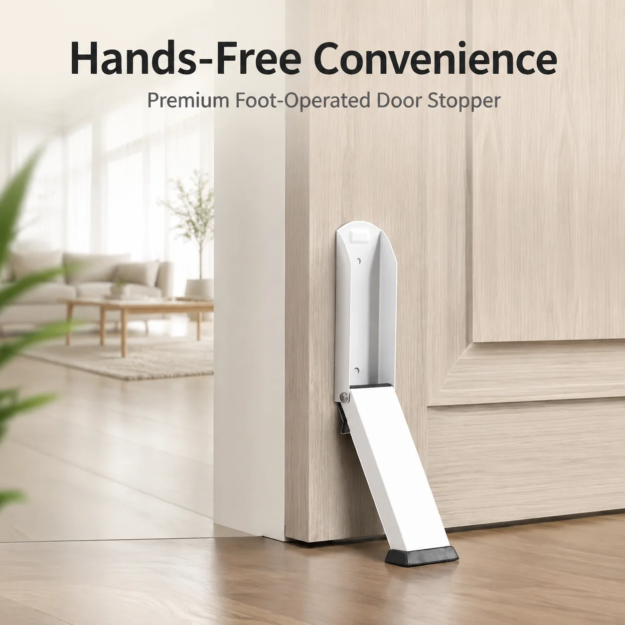 Foot‑Operated Hidden Door Stopper, Anti‑Collision Positioning Door Stop, Wind‑Resistant Foot Pedal Door Holder for Hotel