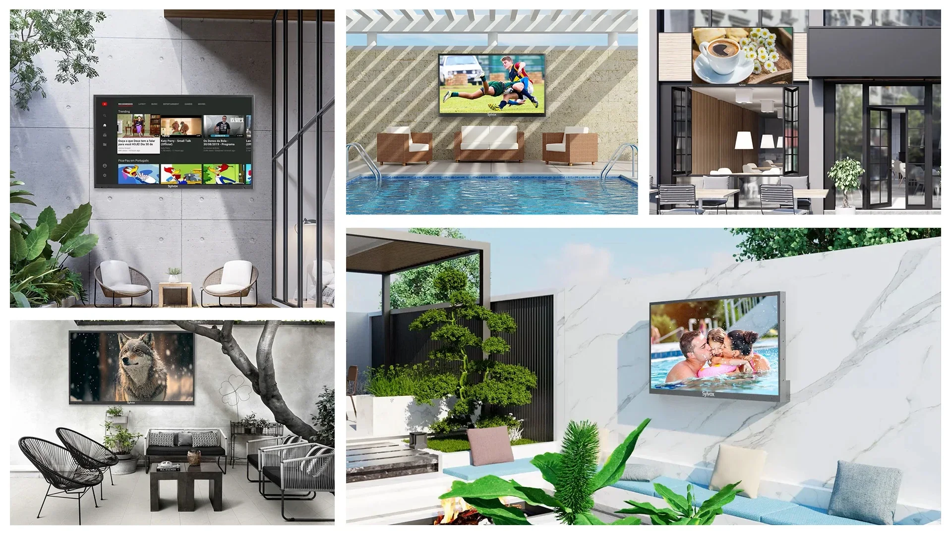 تلفزيون خارجي 55 بوصة 2000 شمعة المتر المربع تلفزيون ذكي خارجي كامل الشمس 4K UHD تلفزيون خارجي IP55 مانع لتسرب الماء #6