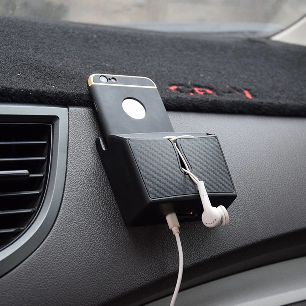 

2Pcs Car Phone Storage Box Durable Organizer For Smart Phone Wallet Cards Keys Coins Car Seat Case Practical Tidy Space Saving