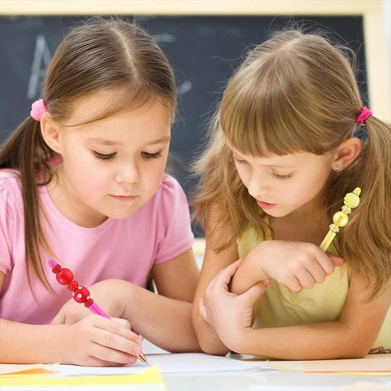 Beadableメタルボールペン、家庭用インクボールペン、ビーズ付きクラフトペン、50個