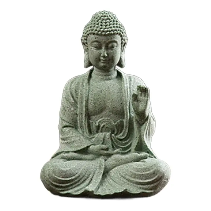 Sandstone Thailand Statue Fish Tank Decoration Mini Buddhism Figurine Tablescape Home Decor Desk Topper