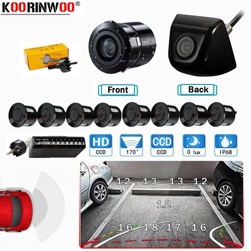 Koorinwoo Electric Parkmaster Автомобильные датчики Бампер Багажник Камера заднего вида Передняя камера Широкоугольный RCA Видео Парковка Sysstem