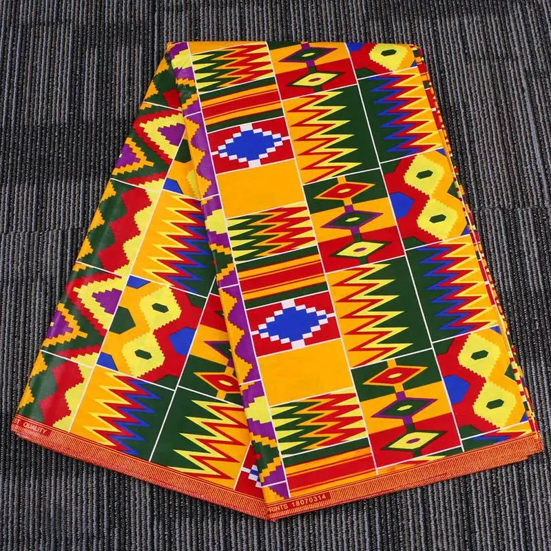 2024 Ankara African Fabric kente Real Wax Fabric Nigeria Ghana Style Tissu Sewing Dress Craft DIY 100% Cotton 6 yards