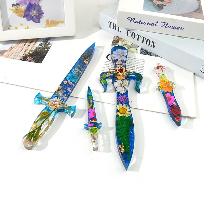 Moule en Silicone fait à la main, mélange de bricolage, coupe-épée, couteau en forme de bijoux, moules en résine époxy cristal, artisanat, outils de moulage de bijoux