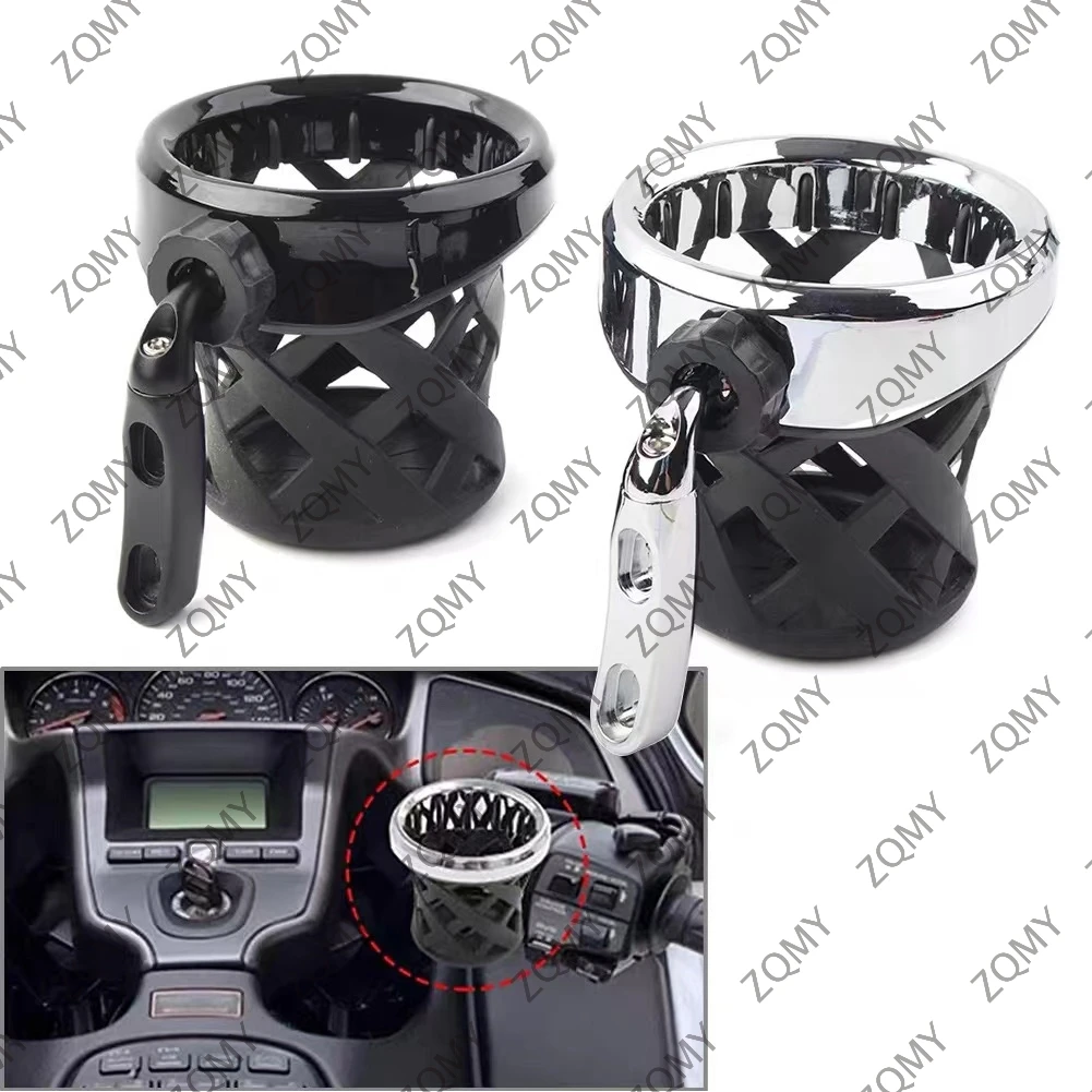 Motorcycle Handlebar Cup Holder Drink W/ Mesh Basket Mount Universal For Goldwing GL1800 F6B 2001 2002 2003 2004 2005 2006-2021