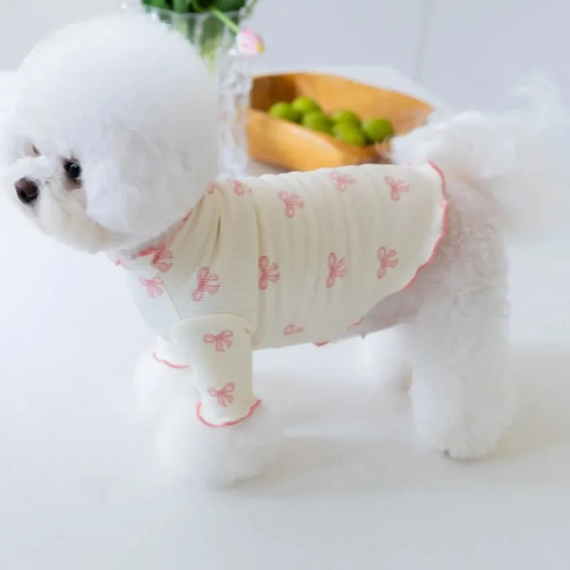 Fashion Pet Dog Clothes Winter Bow Bottom Shirt Pet Hoodie Teddy Coat Dog Pomerania Small Dogs Sweater Winter Puppy Clothes