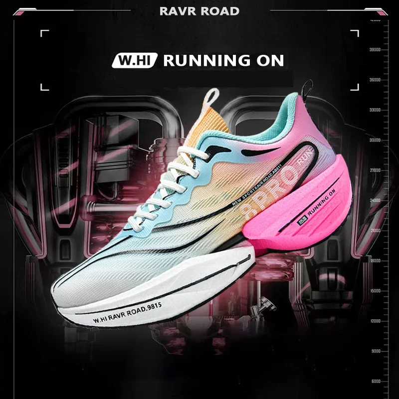 

Men's Sports Shoes Full Palm Carbon Plate Marathon Racing Running Shoes Mesh Breathable Light Couple Tennis Training Shoes