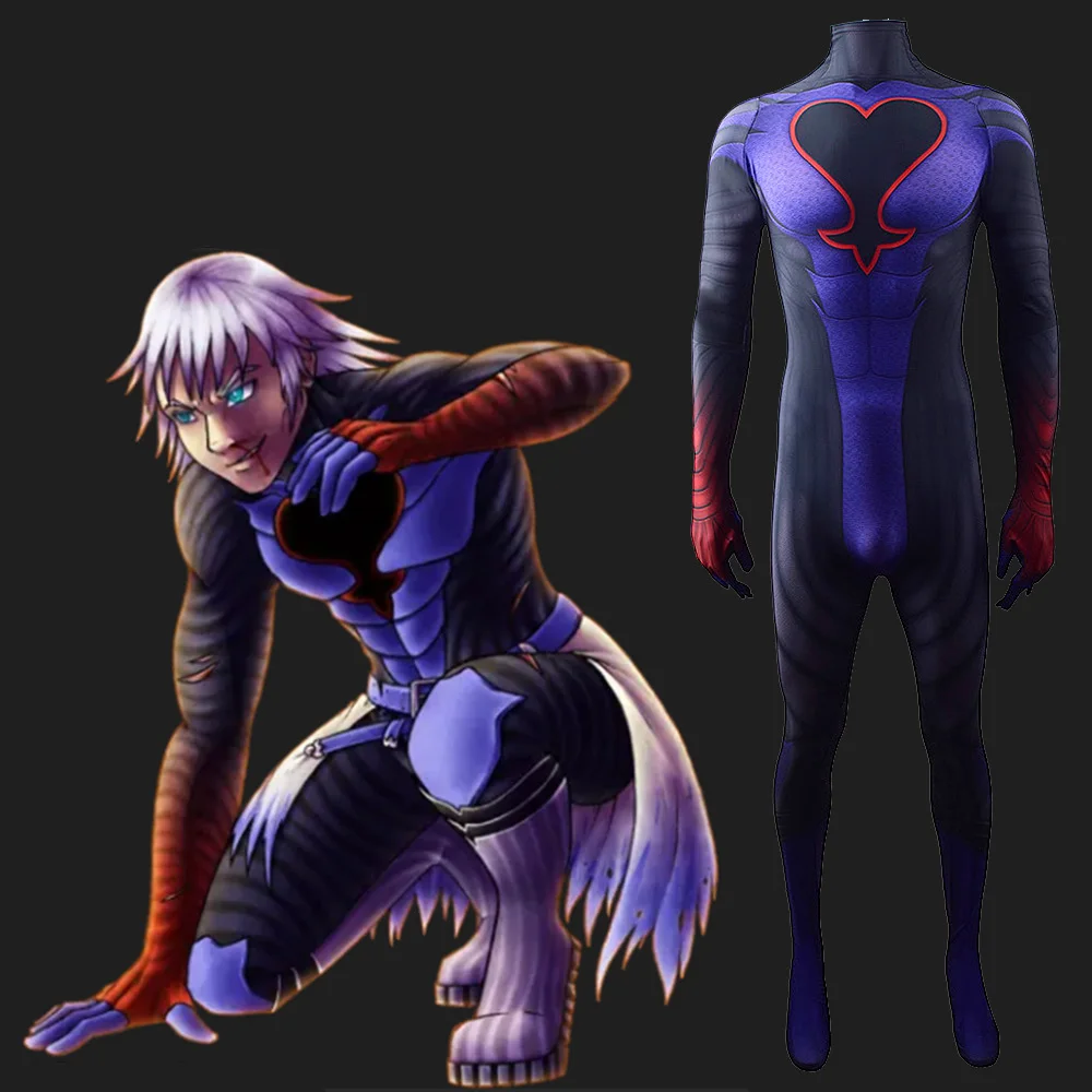 

Kingdom Hearts Replica Riku Costume Cosplay Spandex Halloween Costume Kingdom Hearts Superhero Zentai Bodysuit Adult Kids