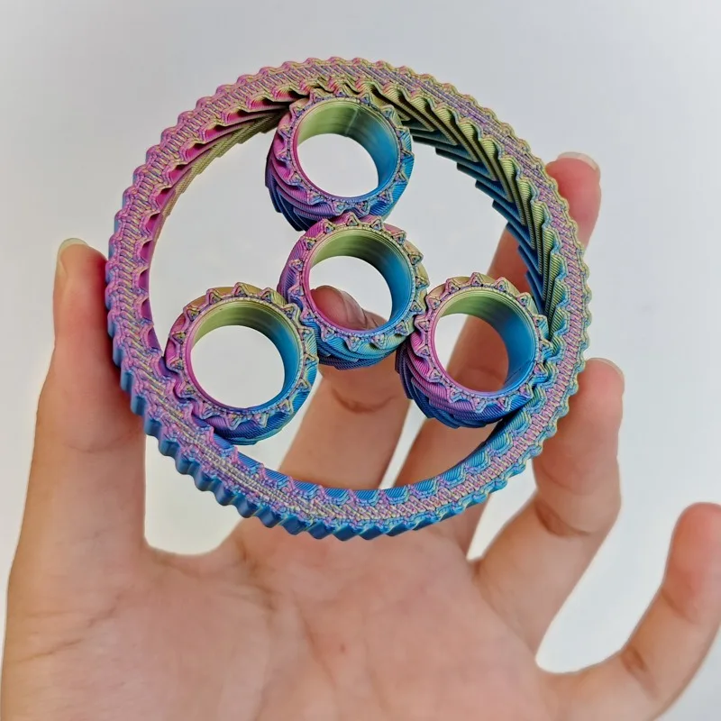 Cross-border hot-selling 3D printing decompression spiral star ring toy explosion universal fingertip gyro silky rotation cool