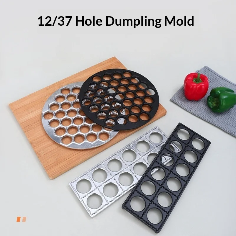 12/37 Holes Aluminum Ravioli Maker Pasta Form Meat Dumpling Mold Handmade Dumpling Pastry Pressure Cutter Home Kitchen Tools