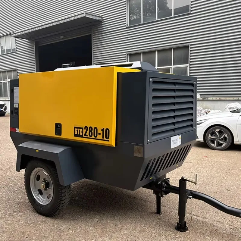 Wholesale Portable Lubricated Screw Air Compressor With Diesel Cummins Engine Motor 380V Air Cooled For Mining Construction Work
