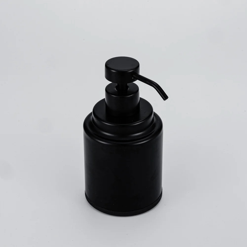 1 Piece Black Stainless Steel Soap Dispenser 300ml Round Pump Bottle For Shampoo Body Wash Liquid Kitchen Bathroom Accessories