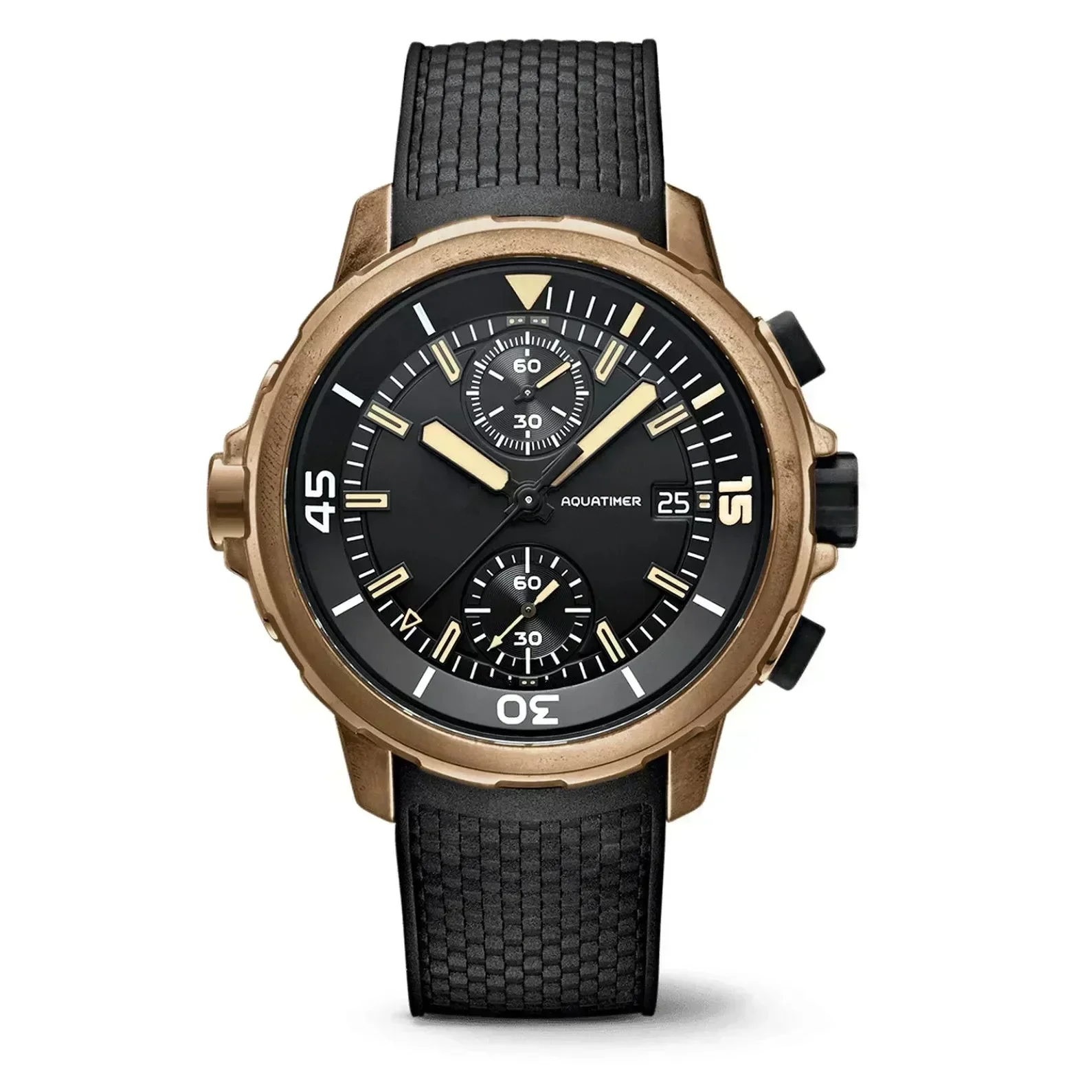2025fashionNewMens كوارتز كرونوغراف VK63 ساعة Aquatimer خاص خارجي دوار الحافة أسود أزرق ساعات مطاطية مخصصة