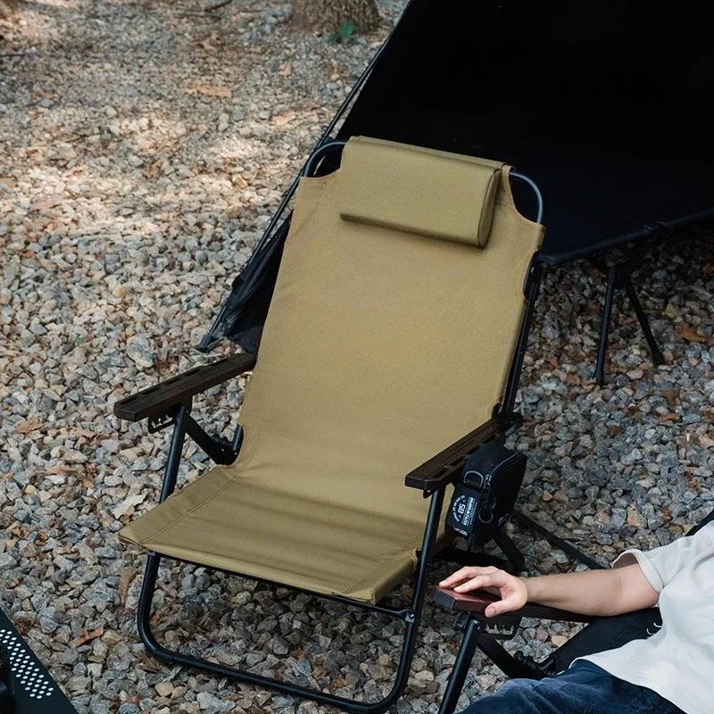 Chaise Lounge Six-gear Adjustment Chair Outdoor Tactical Wind Nap Folding Chair Camping Portable Beach