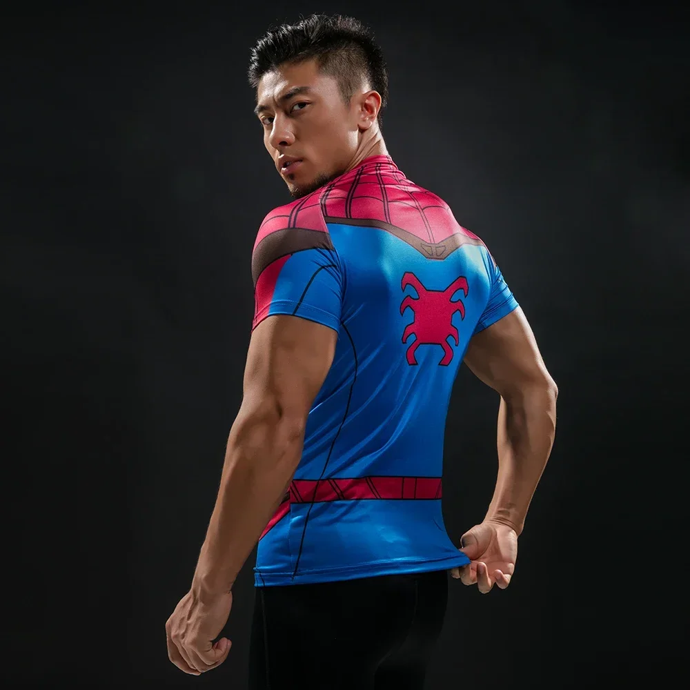 New Summer Spiderman Men T Shirt Fashion Compression Comics Cosplay Costume T-Shirt Men Tops Tees Bodybuilding Mens Clothing