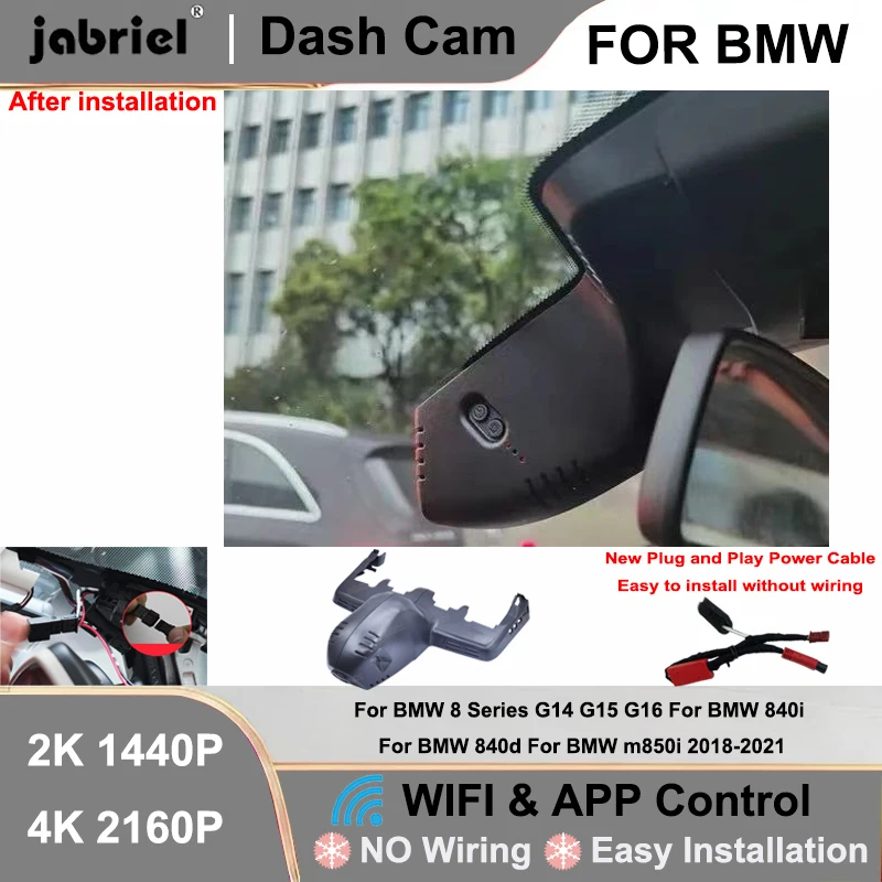 Dash Cam for BMW 840d 840i m850i For BMW 8 Convertible Coupe G15 G16 G14 2018 - 2022 New 4K Car DVR Wifi Plug and Play Dash Cam