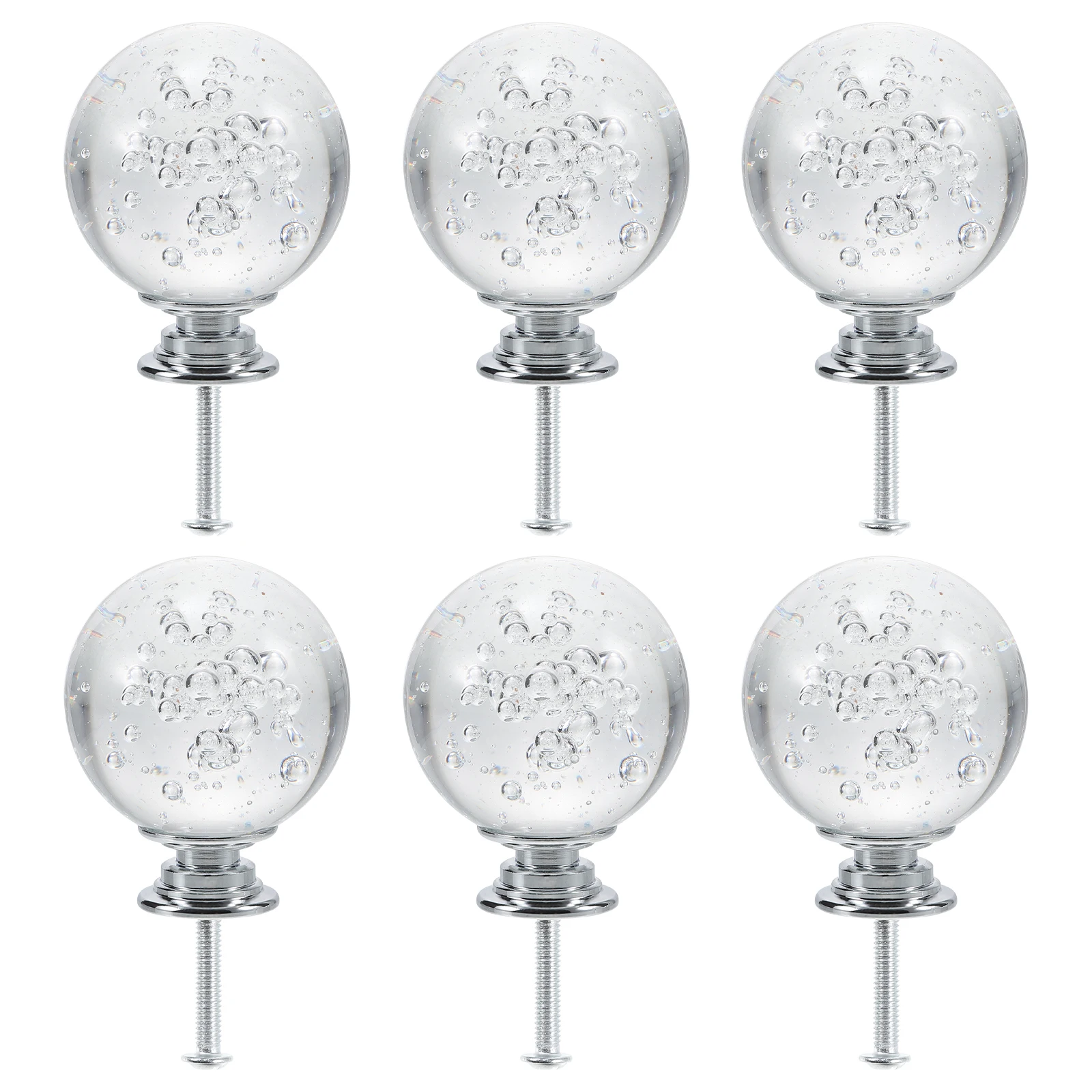 

6 Pcs Drawer Handles 40mm Clear White Cabinet Pulls Easy Install Cabinet Hardware Furniture Pulls Home Office Knobs