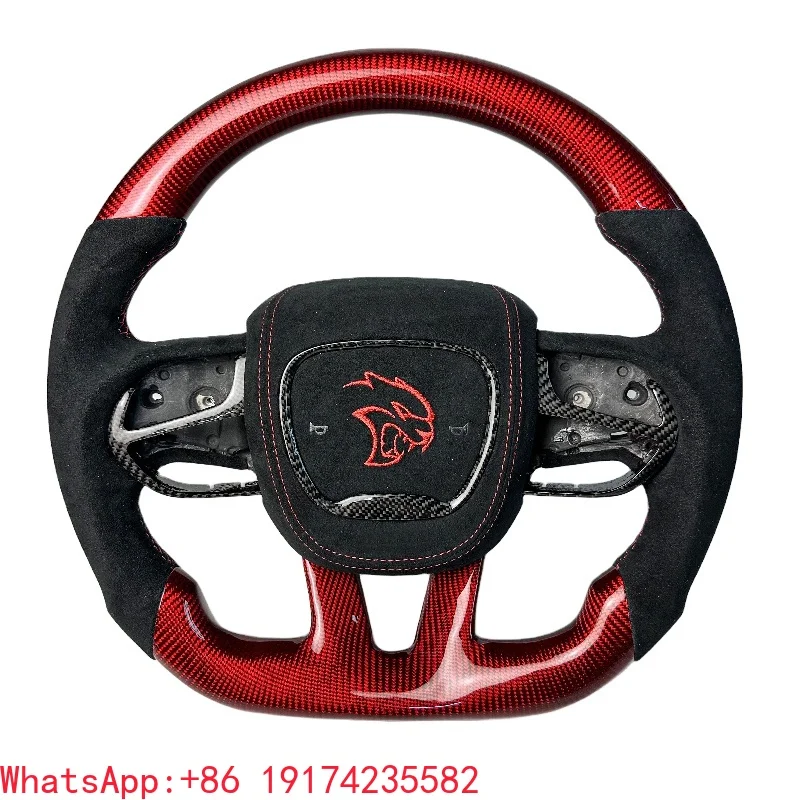 

ForAppearance Upgrade Carbon Fiber Steering Wheel for Dodge Challenger Charger RT Jeep Cherokee Trackhawk Durango SRT Hellcat