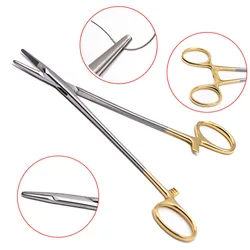 14cm Dental Orthodontic Needle Holder Gold Handle Scissors Dental Surgical Instrument Dentist Orthodontic Oral Care Tool