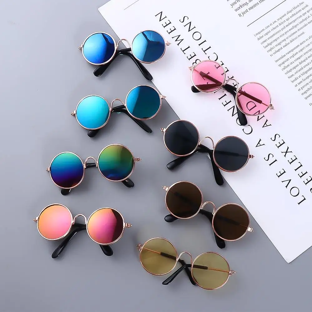 Round Funny Cat Accessories Reflection Lovely For Small Dog Cat Eye Wear Sunglasses Photos Props Pet Glasses