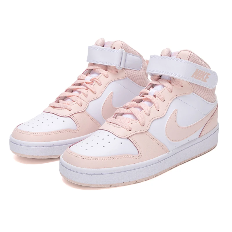 

Nike Women's Shoes, Big Kids' Shoes, Court Borough Sneakers, Fashionable Casual Shoes, Velcro Mid-Top Sneakers, Cd7782-122