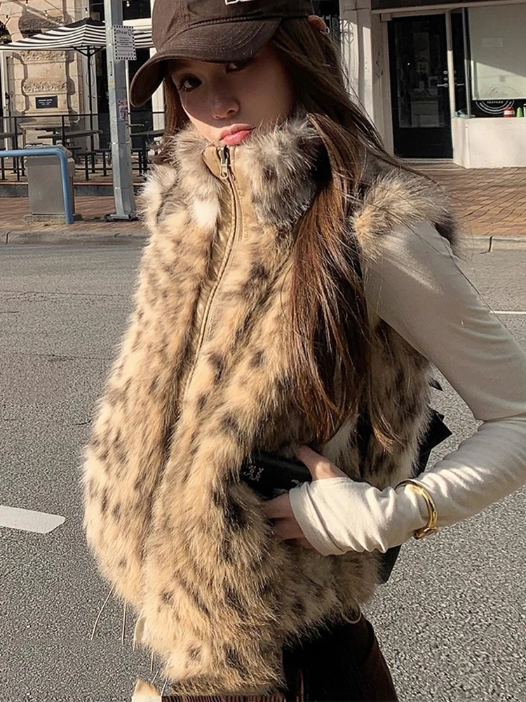 

Женский меховой жилет, новый женский жилет, пальто из искусственного лисьего меха, зимние куртки, большой размер, утепленная теплая верхняя одежда без рукавов, топ