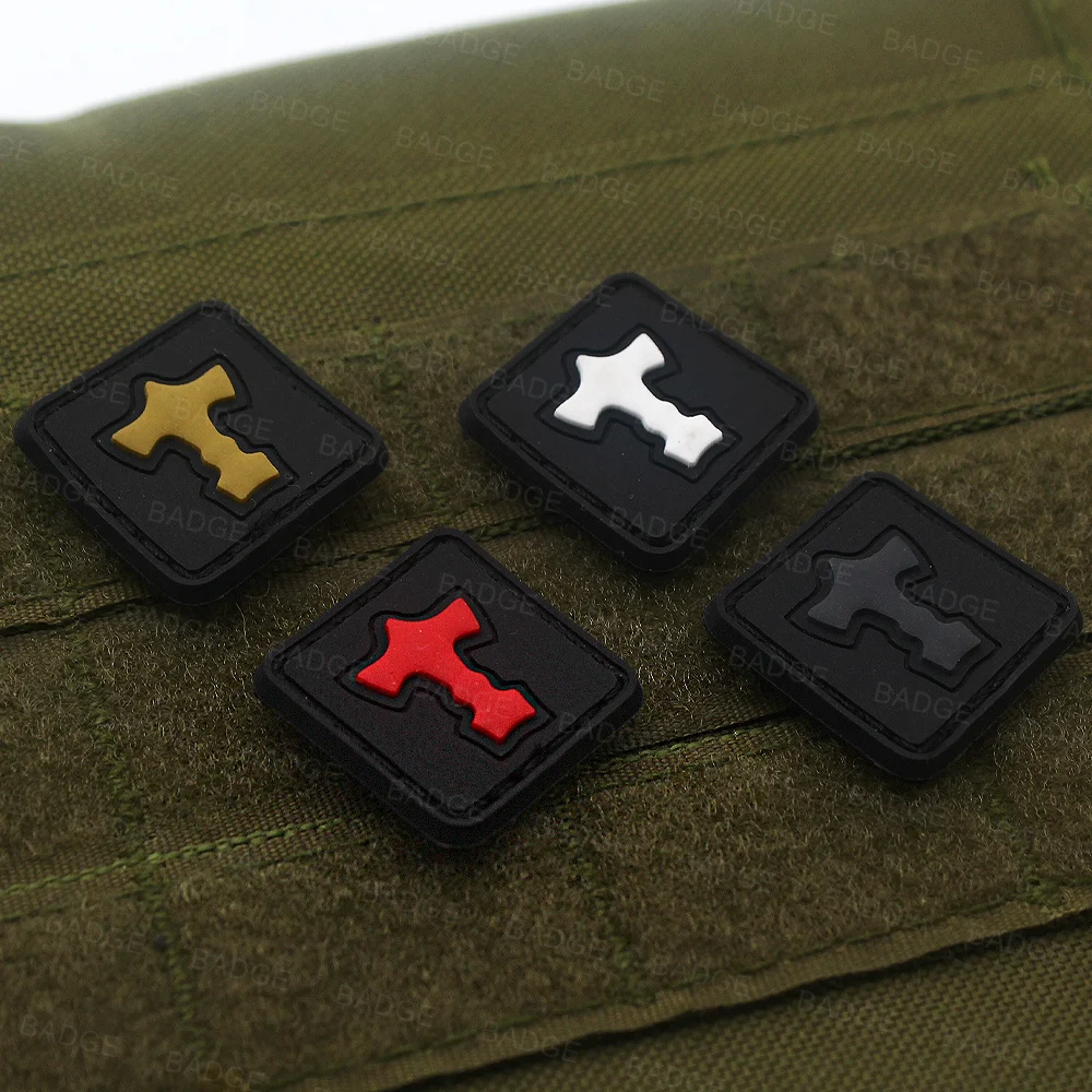 PVC Viking Hammer Patch Rubber Odin Compass White Glowing In The Dark Badge Tactical Emblem bracciale personalizzato