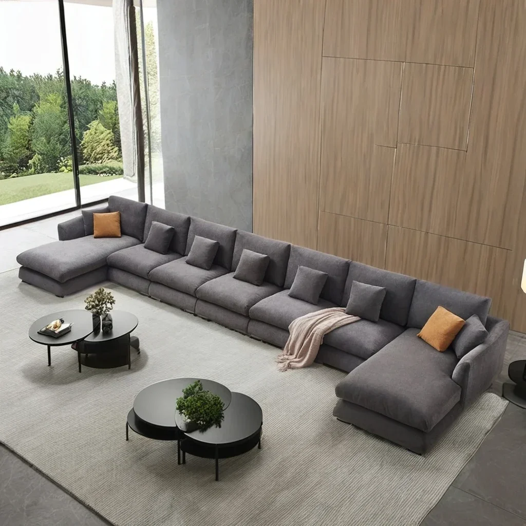 Luxury Fabric Sofa Set Furniture High-density sponge U Shaped Modular Sectional Sofa Cloud Couch