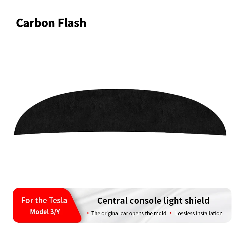 Suitable for Tesla 2021–2023 Model 3/Y – Carbon Flash Anti-UV Flannel Console & Dash Cover, Sunshade Pad.