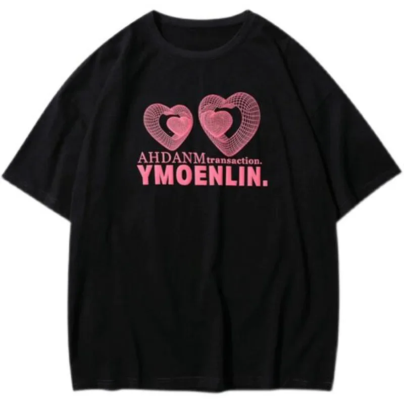 Women T Shirts Y2k  Love Letters Print Short Sleeve Oversized T-shirt Female Harajuku Streetwear Tops Y2K Tops Clothes