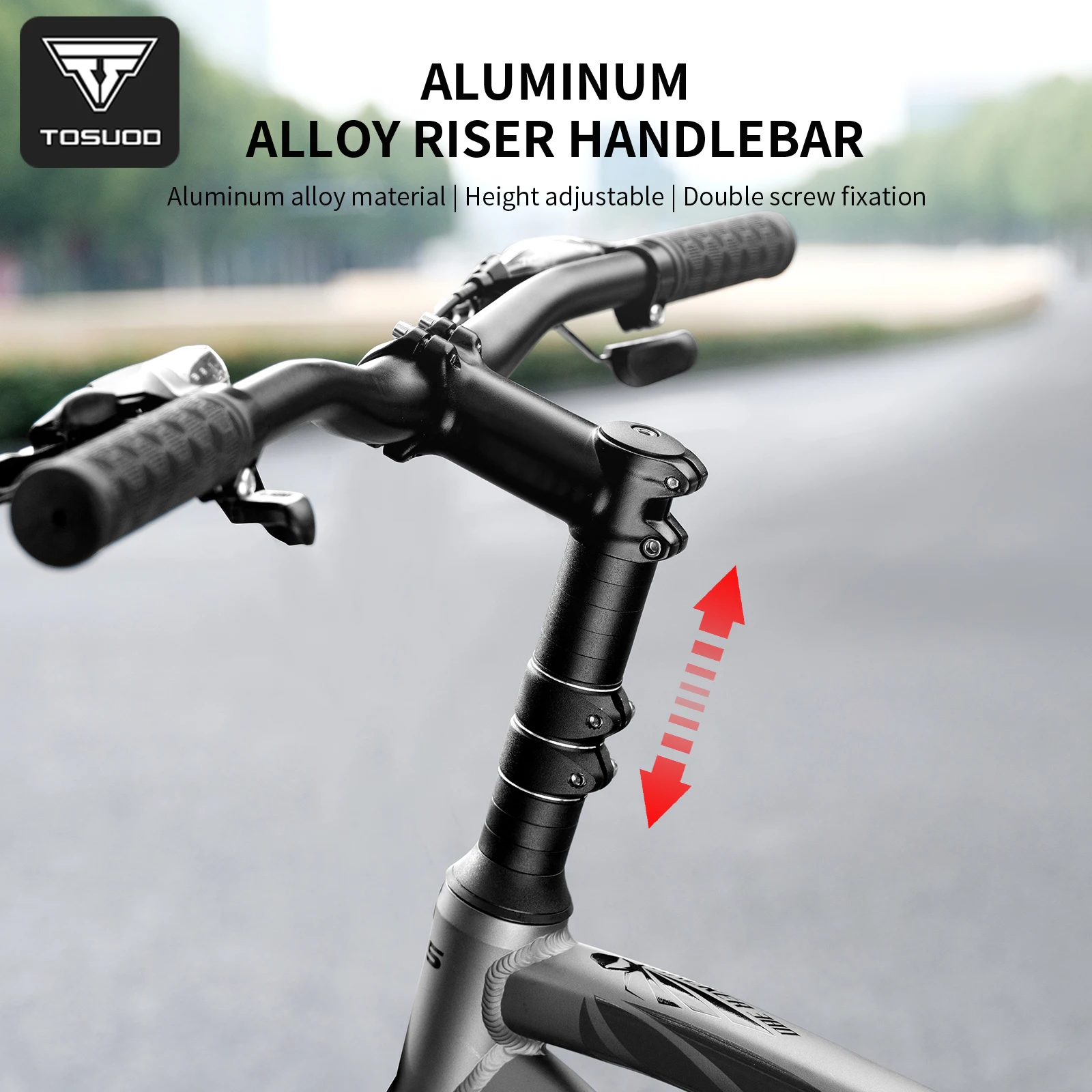 TOSUOD Fahrrad-Lenkererhöhung 135mm Mehrere Höhen Aluminium Fahrrad-Lenkererhöhung Adapter 28,6mm Werkzeuge