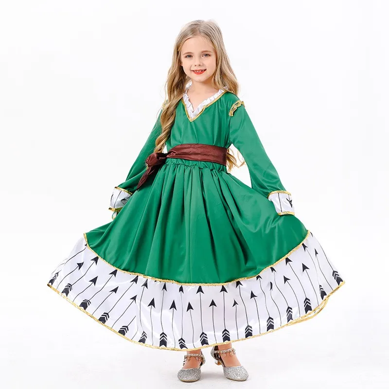

Halloween Cosplay Long Skirt National Dance Performance Princess Role Play Children's Costume Ethnic Women's Fashion