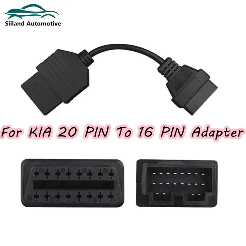 OBD Diagnostic Adapter Cable Tool, Cabos Conector Fêmea, Leitor de Código para KIA, 20 pinos para 16 pinos, OBD2