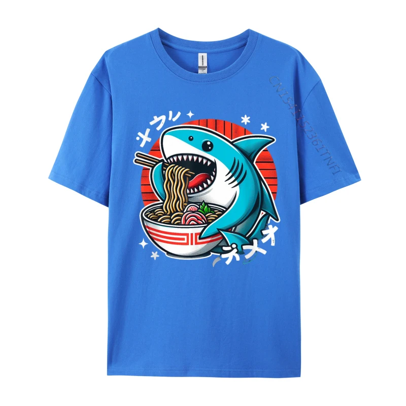 Hai essen Ramen Kawaii Neko japanische Nudeln maßge schneiderte Top-T-Shirts Tops Shirts neue Premium-Baumwolle Familie T-Shirt