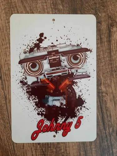 Johnny 5 Short Circuit Movie Art Metall-Wandschild
