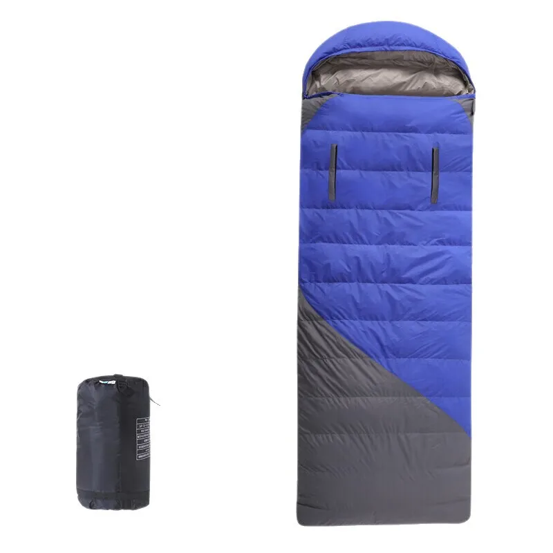 

Adult outdoor feather down sleeping bag, duck down to keep warm and water-proof, reach out, camping and cold-proof