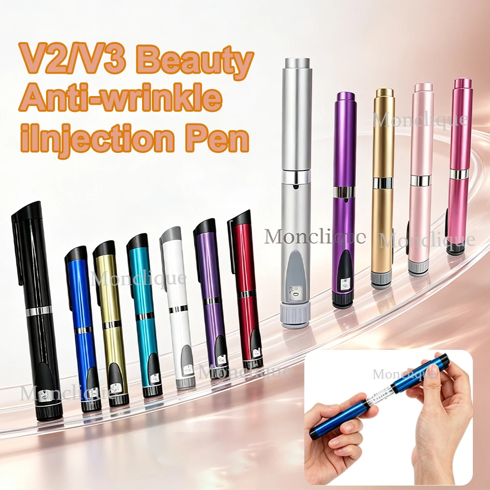 V2/V3 Anti-wrinkle Beauty Pen Reusable Peptide Insulin Pen Metal Housing Compatible 3ml Cartridge Precision Injection Portable