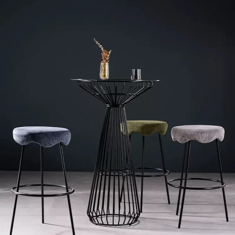 Nordic Minimalist High Glass Restaurant Table and Chair Set for Modern Industrial Style Furniture for Bars and Cafes