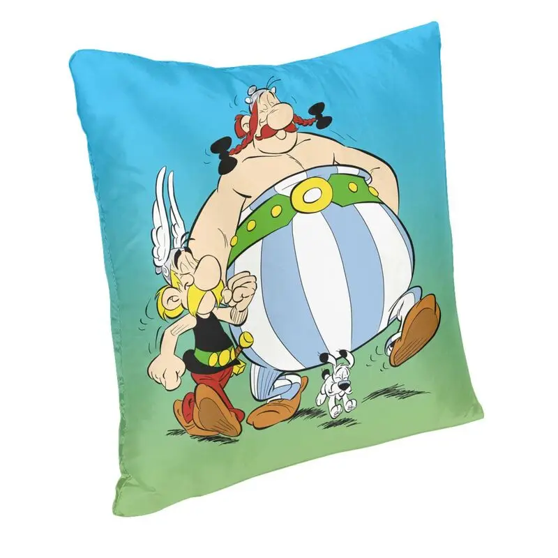 Asterix And Obelix Cushion Cover 60x60 cm Adventure Manga Getafix Dogmatix Throw Pillow Case for Sofa Home Decor Pillowcase