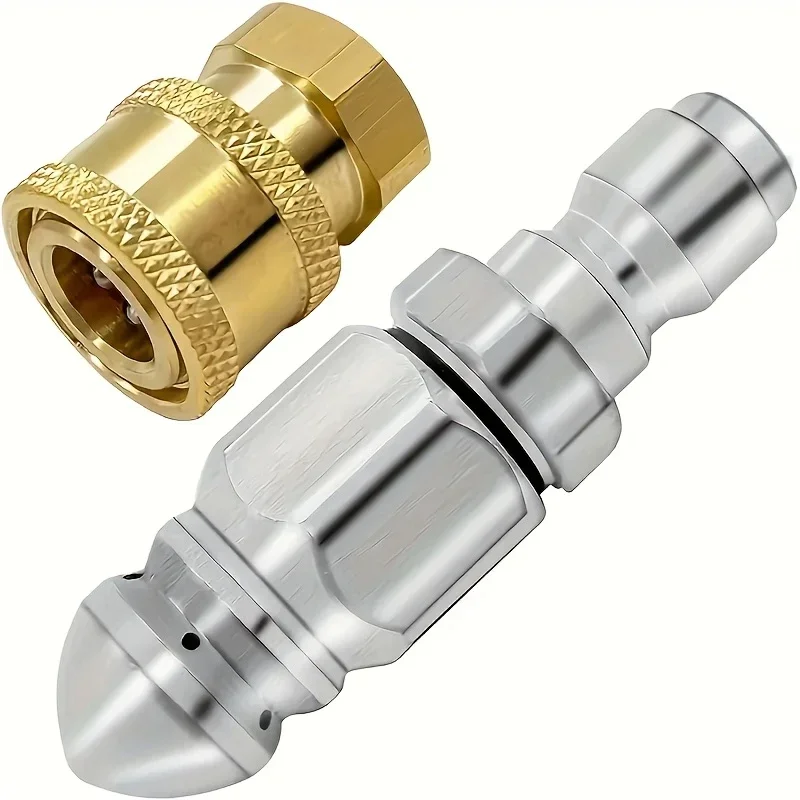 5000 PSI hogedrukrioolmondstuk - 1/4 '' Quick Connect multi-poort spray hogedruk jettool